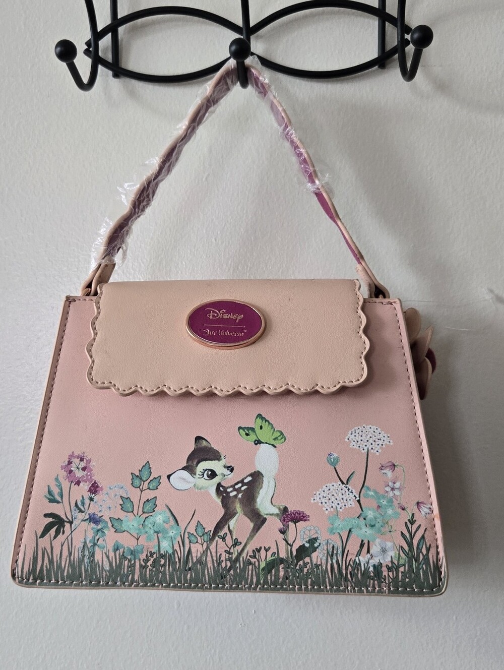Disney Pink Bambi Floral Satchel with Scalloped Flap - Picture 1 of 7